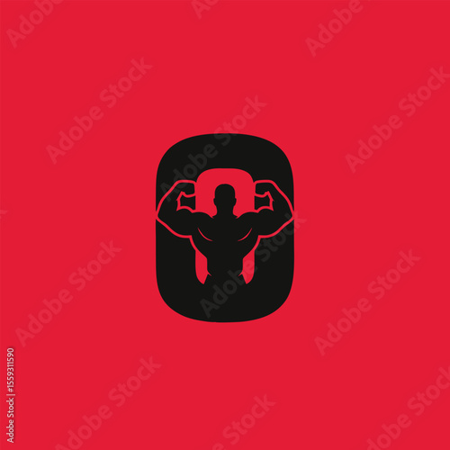 "Bodybuilder Inside Letter O Logo