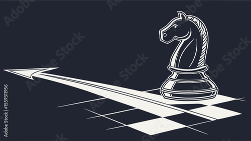 Chess Knight Leading the Way Forward.