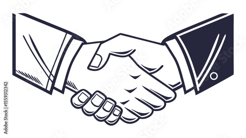 Handshake Illustration Business Agreement Concept.