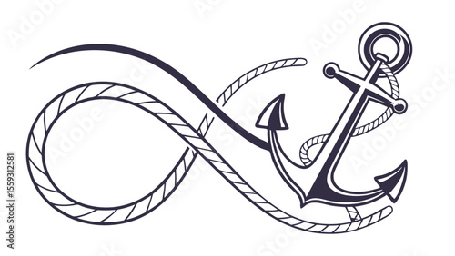 Nautical Anchor and Infinity Rope Design.