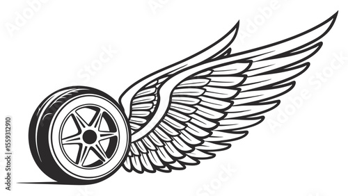 Winged Wheel Emblem Depicting Speed and Freedom.