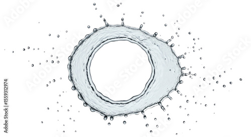 Water Splash Crown Circular Droplets.