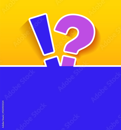 The text of the question about the business idea. ask.  exclamation mark - answer. a text-based business idea. Vector illustration