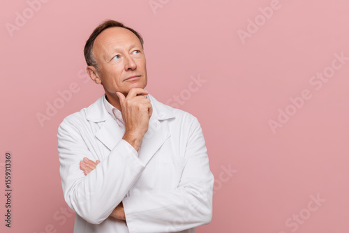portrait of focused endocrinologist deeply contemplating patient