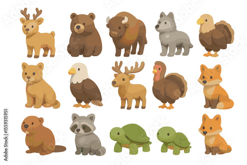 Cute clay animal figurines featuring various wildlife creatures
