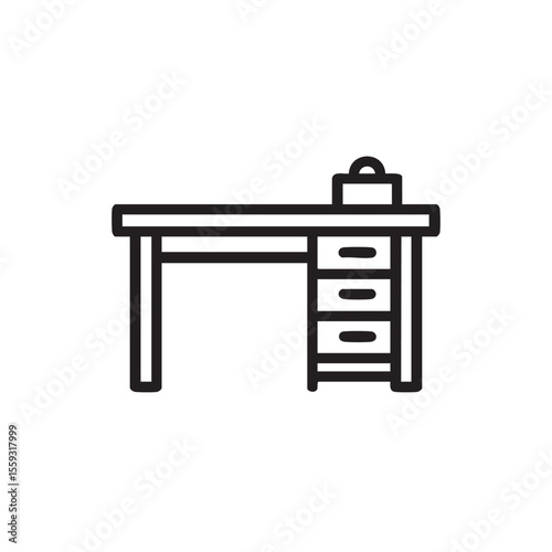 Modern wooden desk design for home office setup and workspace