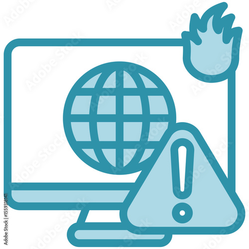Breaking News dual tone blue color mini illustration icon, use for journalist, broadcasting, news and media UI, UX kit, app and web development, digital or print.