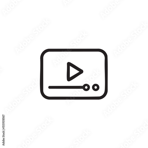 Simple play button graphic for digital media and web design