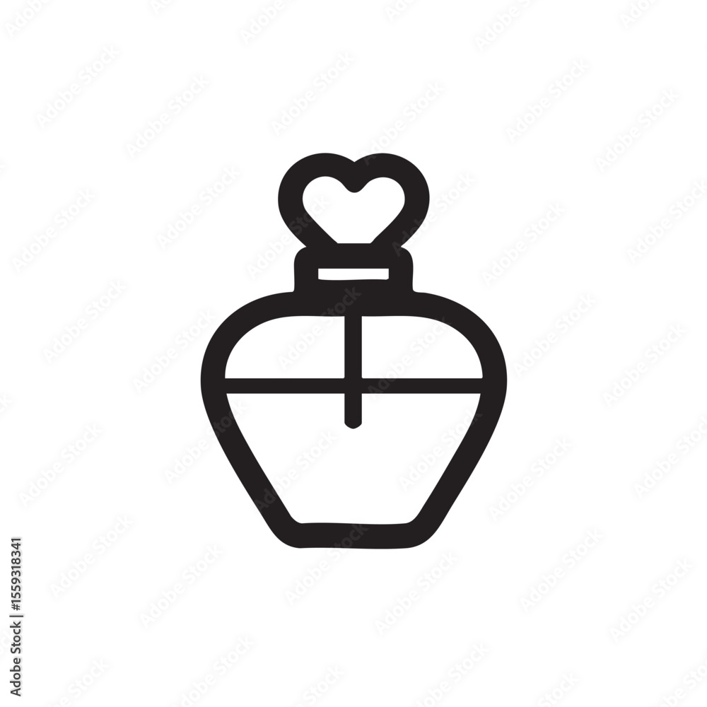 Obraz premium Heart shaped perfume bottle design for beauty marketing materials