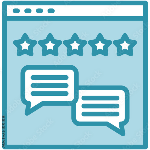 Comment dual tone blue color mini illustration icon, use for journalist, broadcasting, news and media UI, UX kit, app and web development, digital or print.