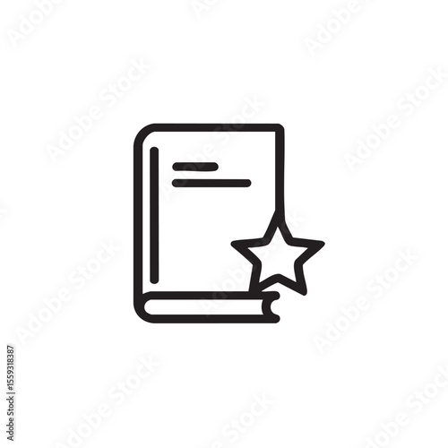 Simple and elegant book with a star symbol for highlighting importance