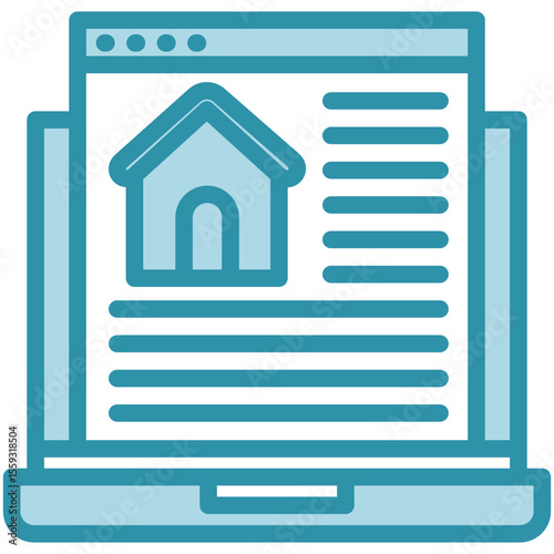 Front Page dual tone blue color mini illustration icon, use for journalist, broadcasting, news and media UI, UX kit, app and web development, digital or print.