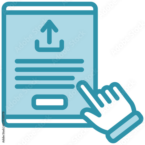Post Button dual tone blue color mini illustration icon, use for journalist, broadcasting, news and media UI, UX kit, app and web development, digital or print.
