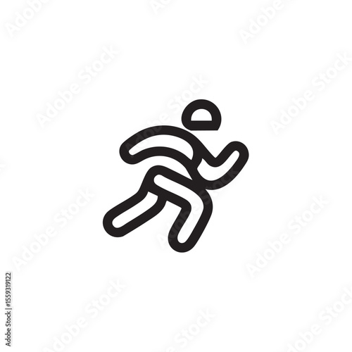 Running figure icon design for fitness and sports activities