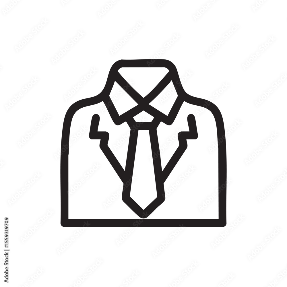 Obraz premium Outline of business attire featuring a suit and tie for formal events