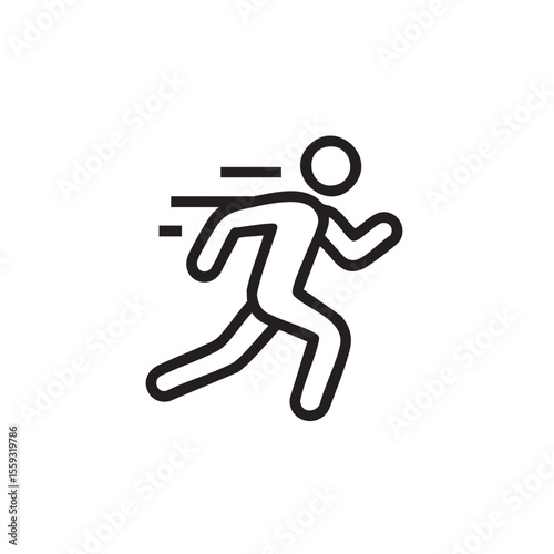 Running figure in motion for fitness and exercise promotion