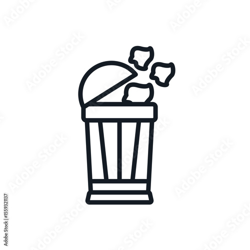 paper bin icons isolated on White Background. Flat style design
