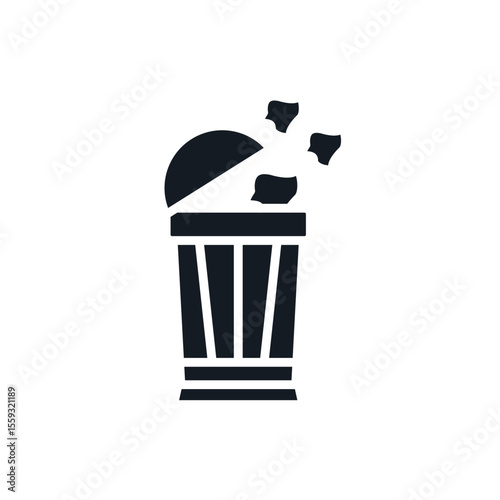 paper bin icons isolated on White Background. Flat style design
