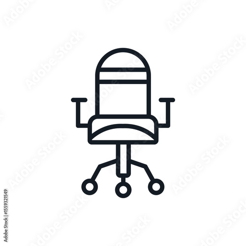 chair office icons isolated on White Background. Flat style design