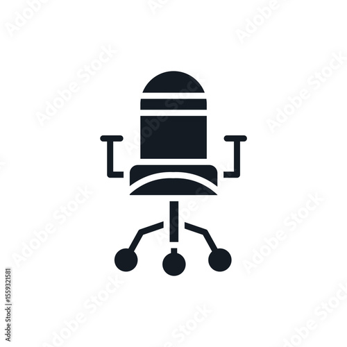 chair office icons isolated on White Background. Flat style design