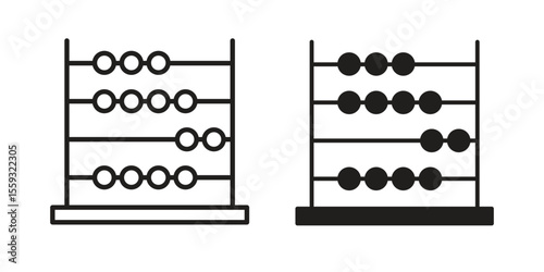 Abacus icon pack. Flat Vector Icon Design Element.