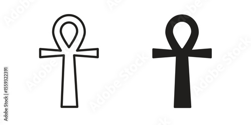 Ankh icon pack. Flat Vector Icon Design Element.