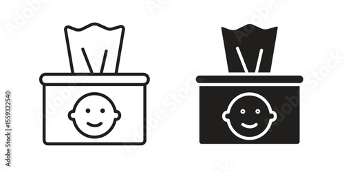 baby wipe icon pack. Flat Vector Icon Design Element.