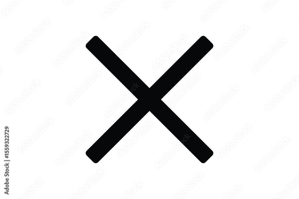 Fototapeta premium black and white cancel cross close tab icon vector