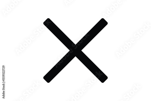 black and white cancel cross close tab icon vector