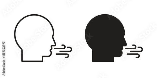 Breath icon pack. Flat Vector Icon Design Element.