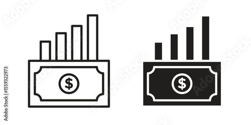 capital gain icon pack. Flat Vector Icon Design Element.