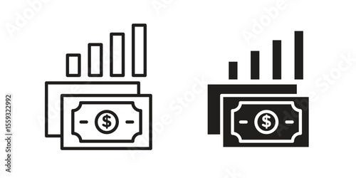 capital gain icon pack. Flat Vector Icon Design Element.