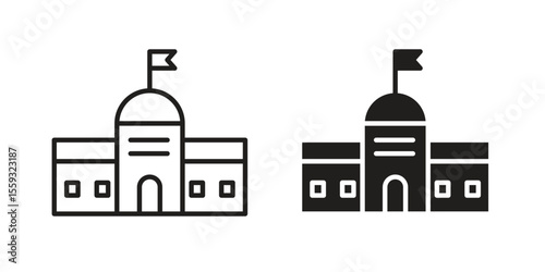 City hall icon pack. Flat Vector Icon Design Element.