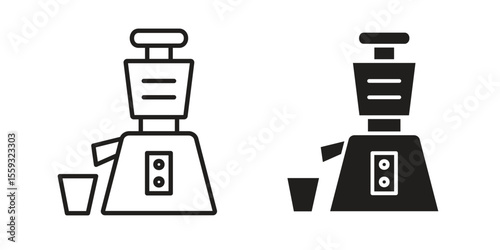 Cold pressed juicer icon pack. Flat Vector Icon Design Element.