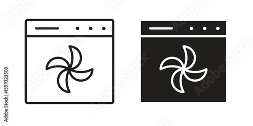 Convection turbofan stove icon pack. Flat Vector Icon Design Element.