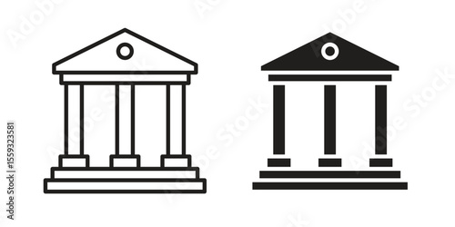 Courthouse icon pack. Flat Vector Icon Design Element.