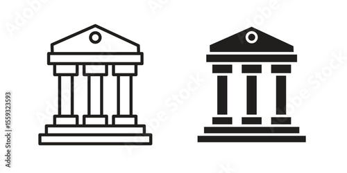 Courthouse icon pack. Flat Vector Icon Design Element.