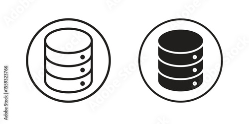 Cylinder database icon pack. Flat Vector Icon Design Element.