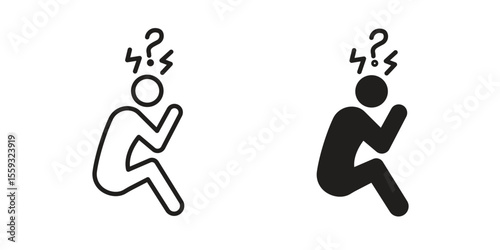 Depression icon pack. Flat Vector Icon Design Element.