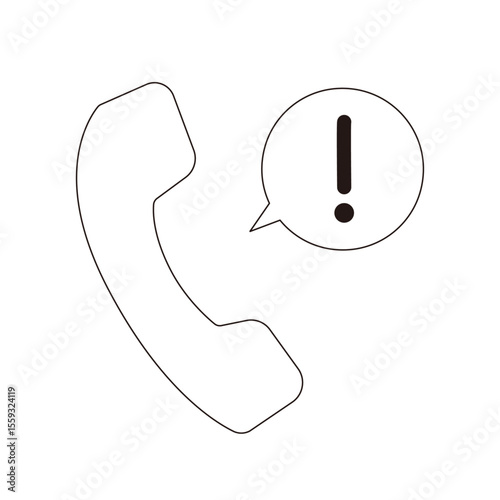 Telephone icon with exclamation mark