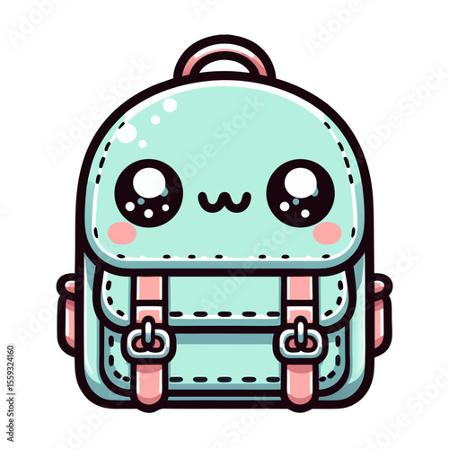 Check out this adorable cartoon backpack! It features a cheerful smiling face and comes in a lovely mint green color. Perfect for adding a fun touch to your day!