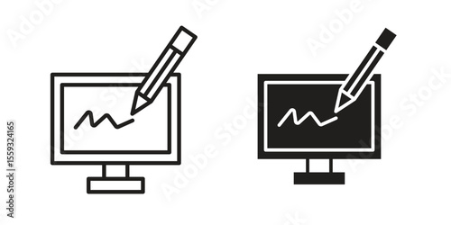 Electronic signature icon pack. Flat Vector Icon Design Element.