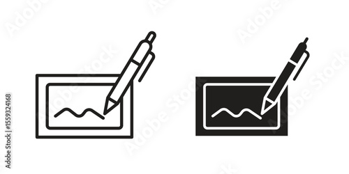 Electronic signature icon pack. Flat Vector Icon Design Element.