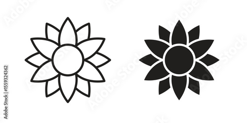 Gerbera icon pack. Flat Vector Icon Design Element.