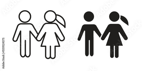 Girlfriend icon pack. Flat Vector Icon Design Element.