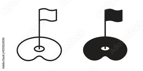 Golf yard icon pack. Flat Vector Icon Design Element.