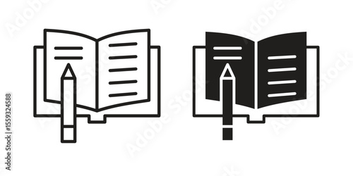 Homework icon pack. Flat Vector Icon Design Element.