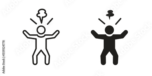 Irritated human icon pack. Flat Vector Icon Design Element.