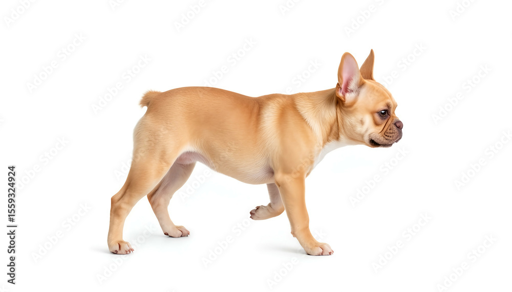 Fototapeta premium French Bulldog standing on white background 