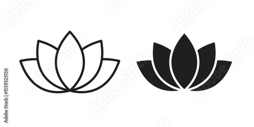 Lotus flower icon pack. Flat Vector Icon Design Element.
